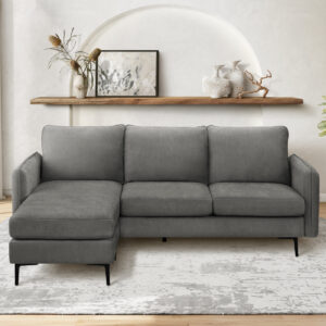 Grey fabric sofa lounger