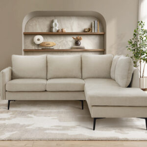 Beige fabric sofa sectional