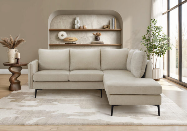 Beige fabric sofa sectional