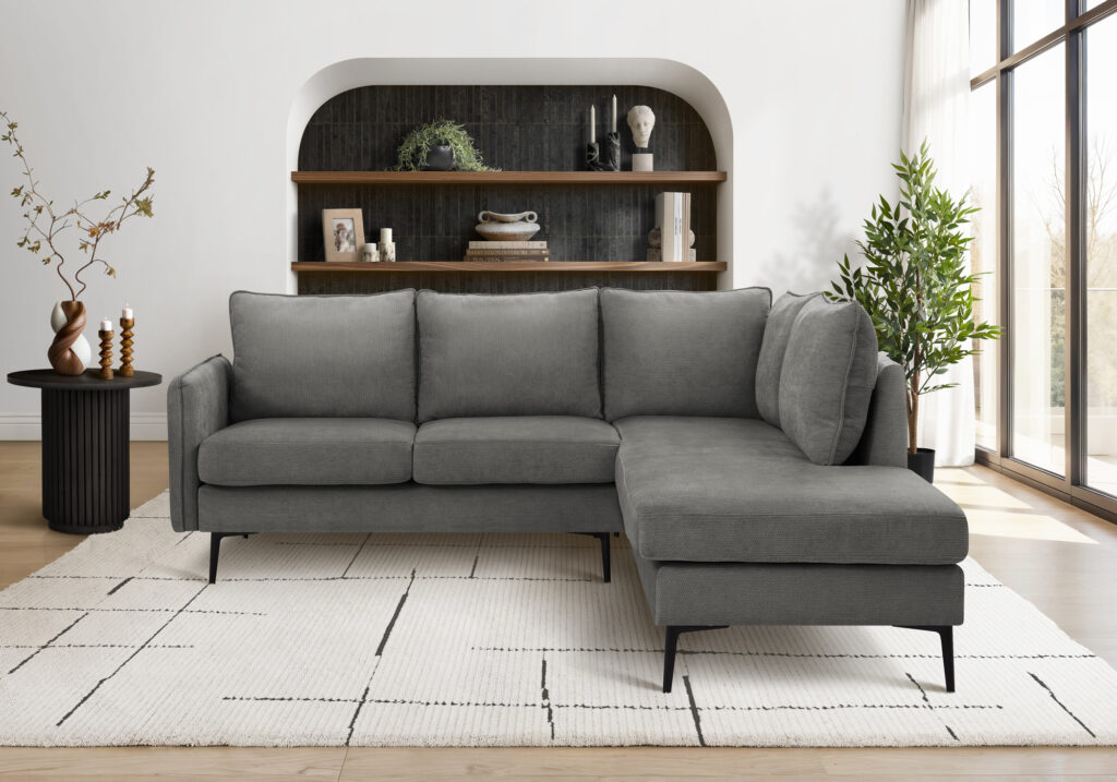 Grey fabric sofa sectional