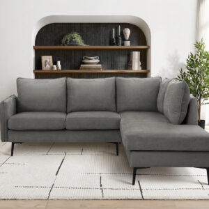 Grey fabric sofa sectional