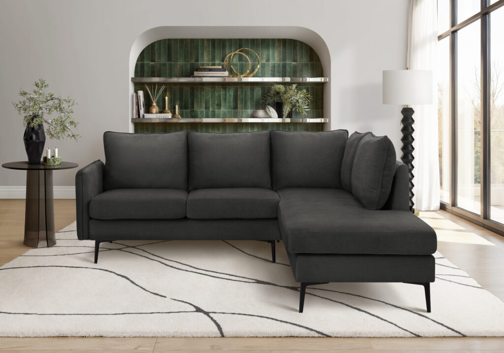 Black fabric sofa sectional