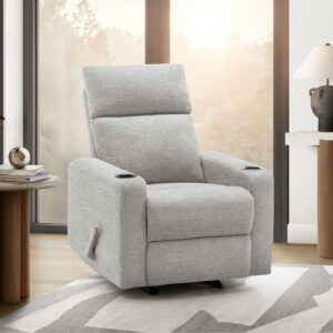 Grey rocker cupholders aotansi reclining chair