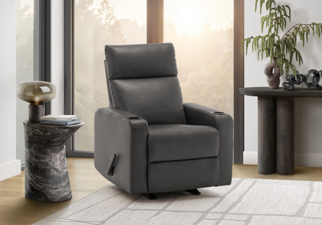 Grey rocker cupholders yanqing reclining chair