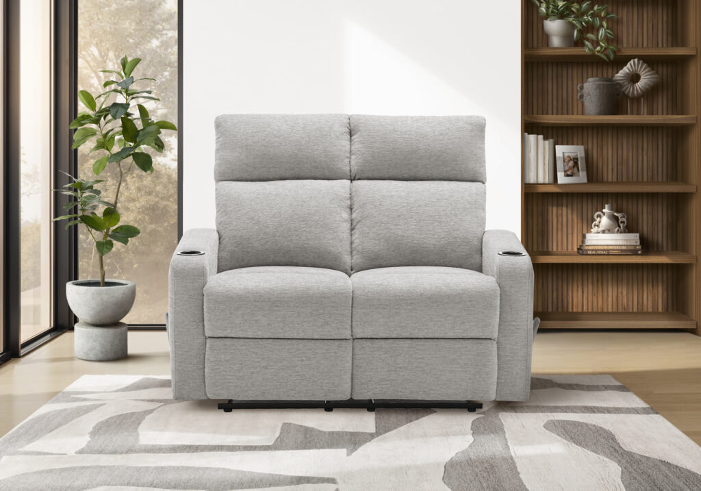 Grey cupholders aotansi reclining love seat