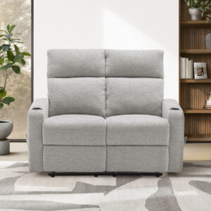 Grey cupholders aotansi reclining love seat