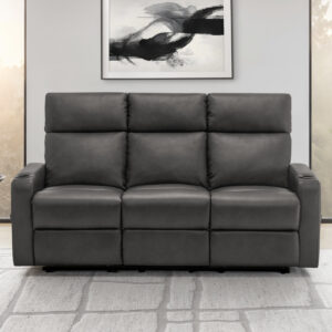 Grey PU cupholders yanqing reclining sofa