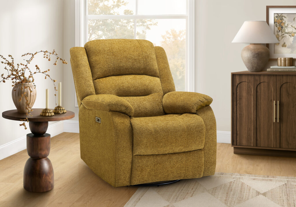 Gold power swivel glider reclining chair