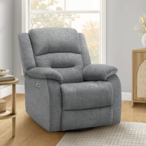 Blue power swivel glider reclining chair