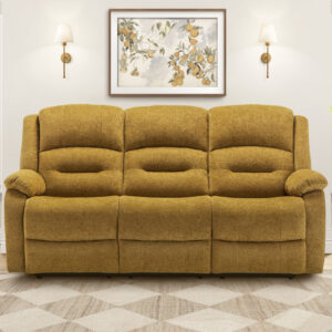 Gold fabric power sky reclining sofa