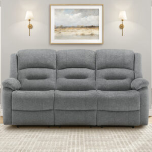 Blue fabric power sky reclining sofa