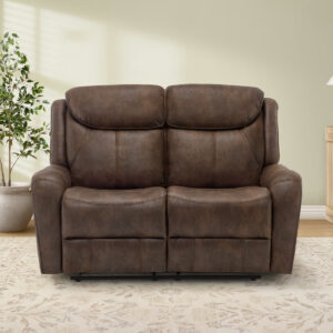 Brown PU power reclining love seat