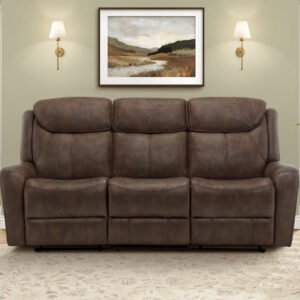 Brown PU power reclining sofa