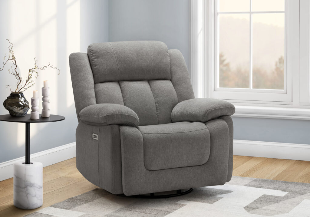Grey power swivel glider city reclining chair
