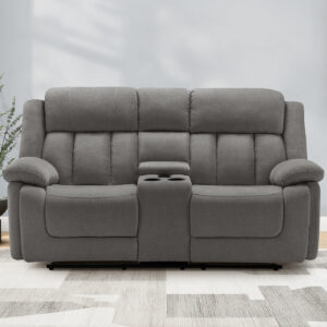 Grey power console city reclining love seat