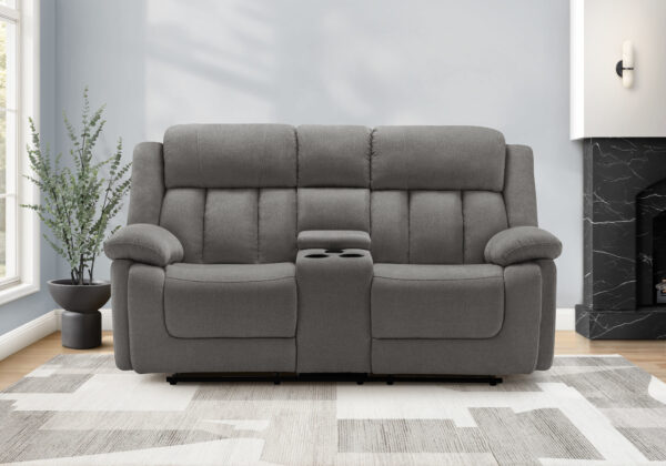 Grey power console city reclining love seat