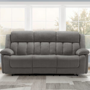 Grey fabric power city reclining sofa