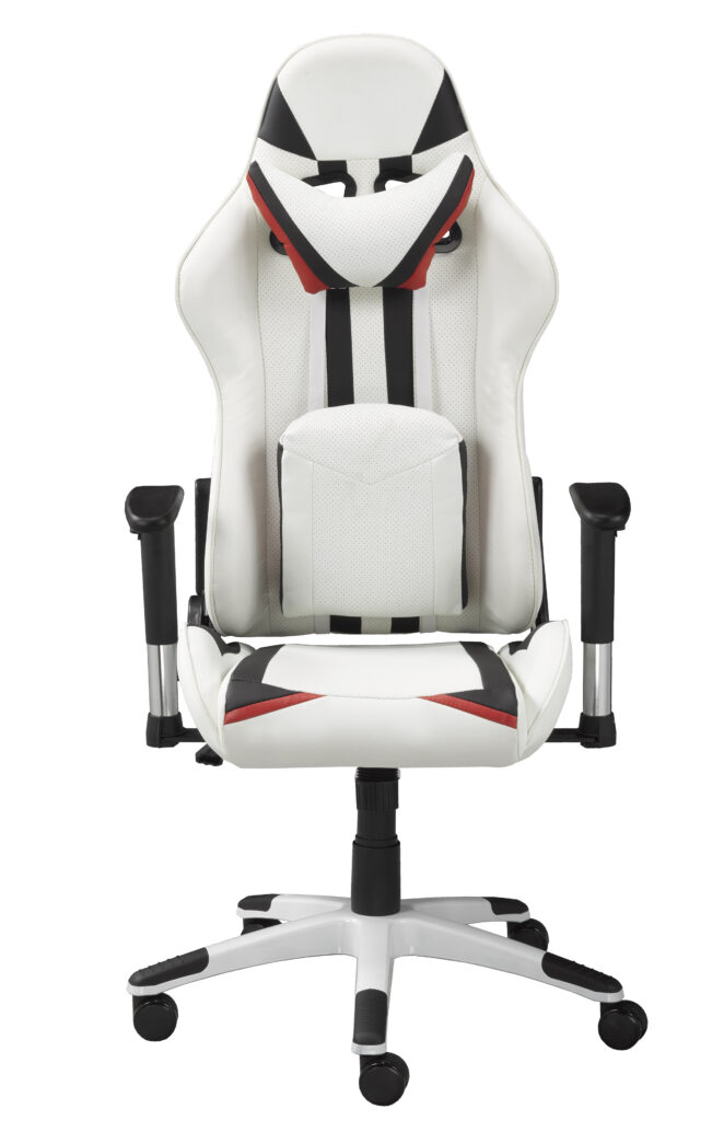 White and black gaming chair
