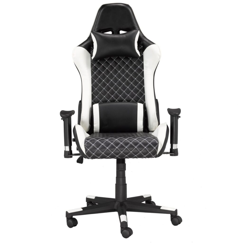 Black and white gaming chair