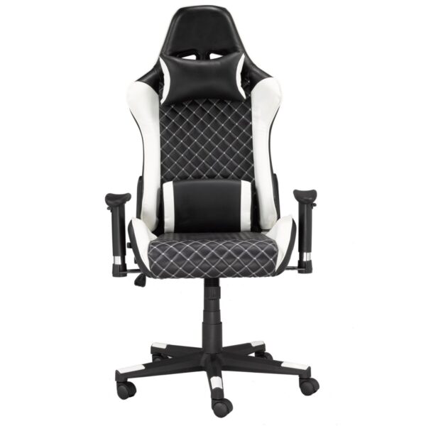Black and white gaming chair