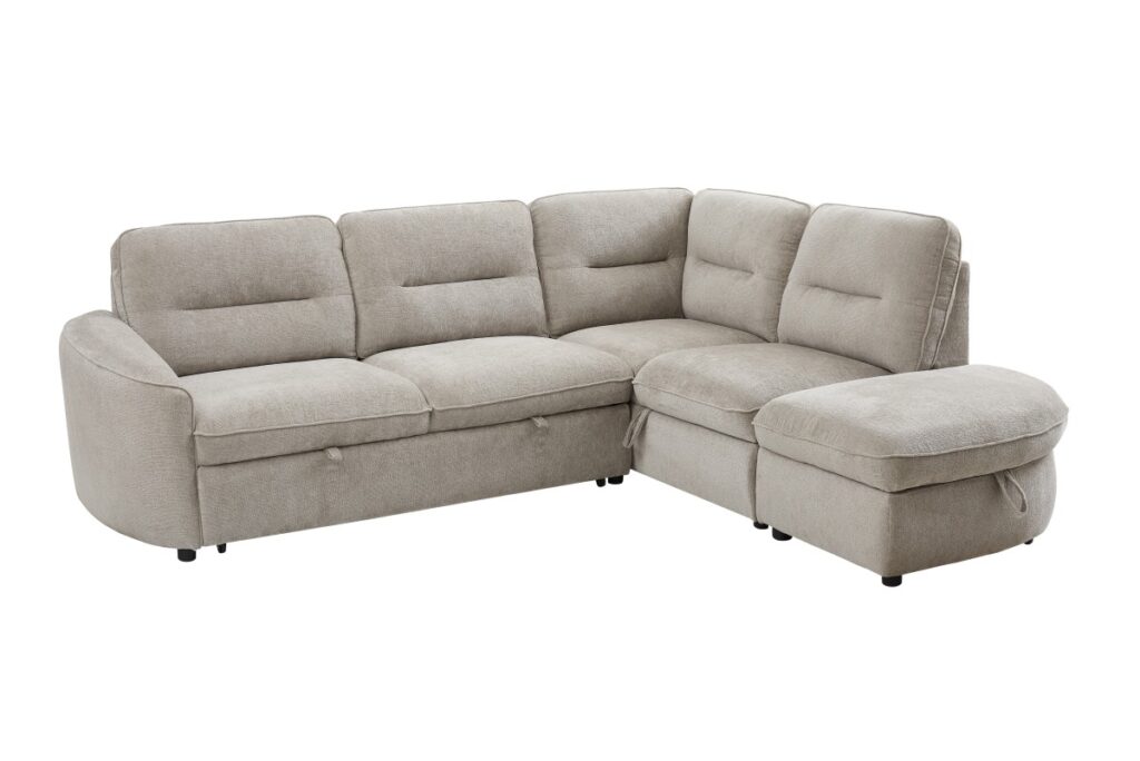 Beige RHF sectional sleeper