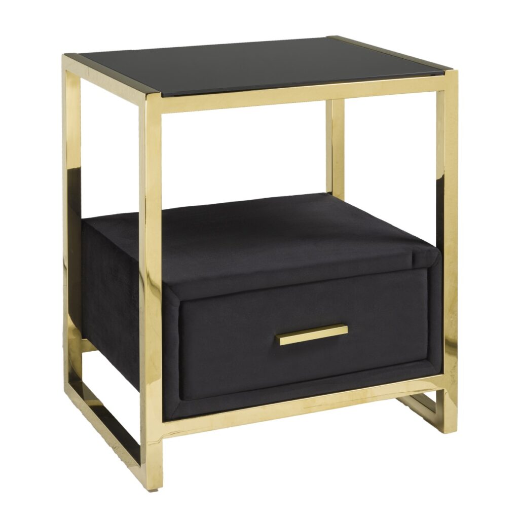 Black and gold night stand