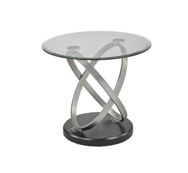 Silver and black end table