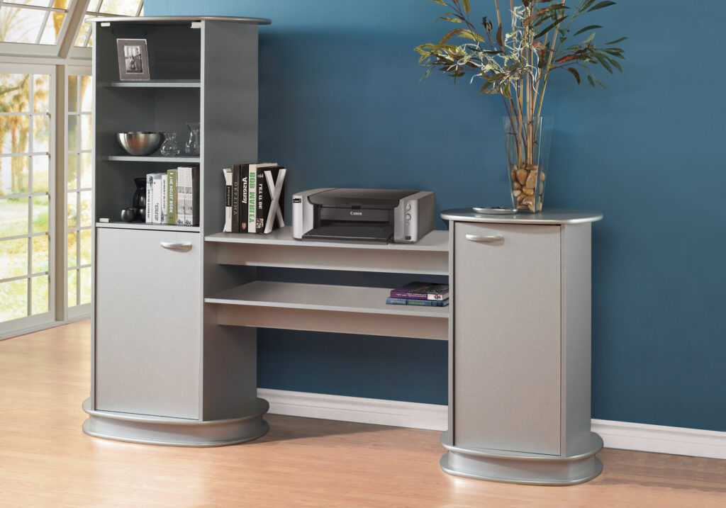 Grey storage unit bookcase