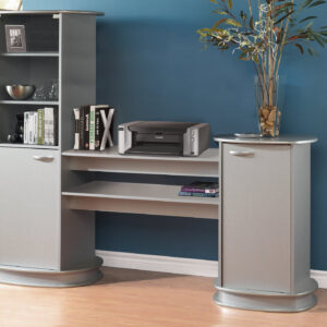 Grey storage unit bookcase