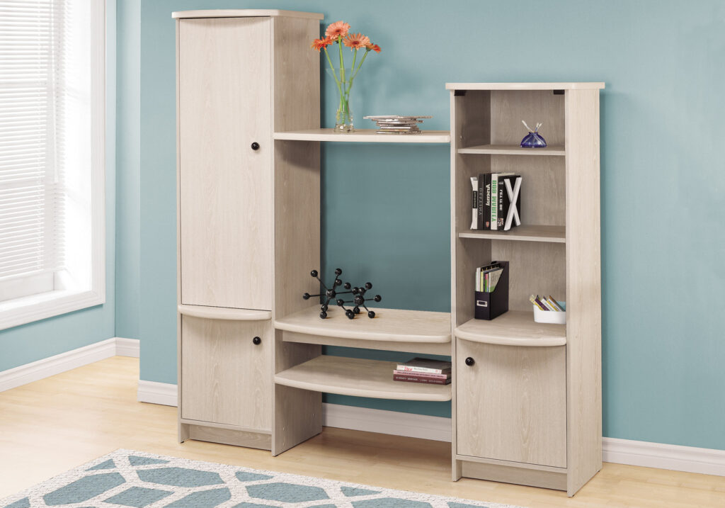 Washed oak storage unit bookcase