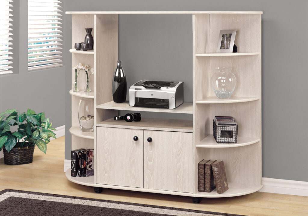 Washed oak storage unit bookcase