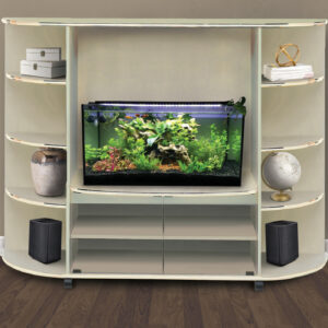 Beige gold accent storage unit bookcase