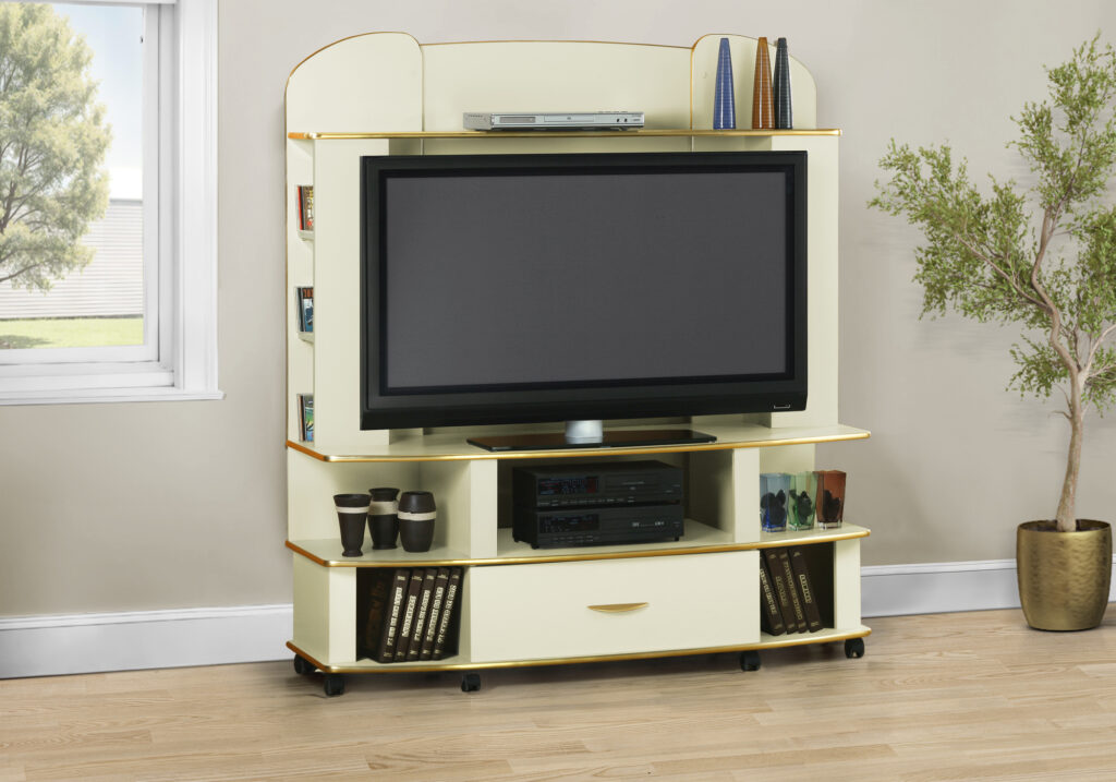 Champagne brass flat screen tv stand