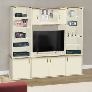Champagne brass wall unit tv stand