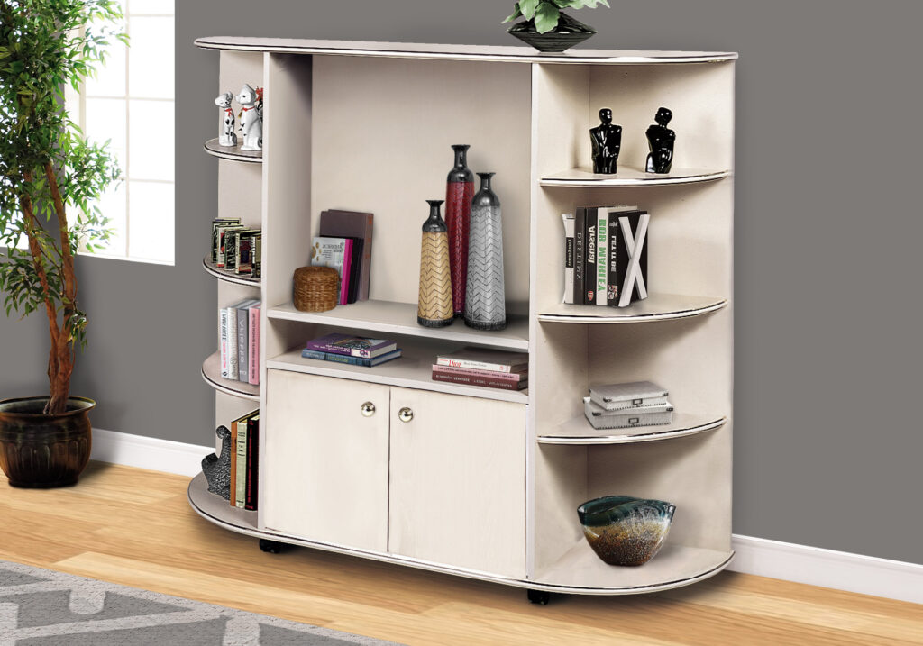 Beige gold storage unit bookcase