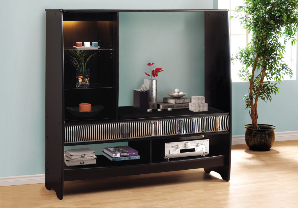Black storage unit bookcase