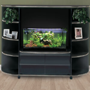 Black gold accent storage unit bookcase