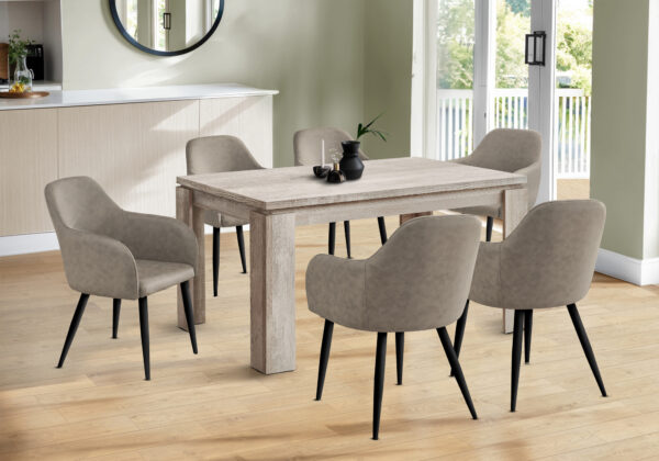 Dining Table, 60″ Rectangular, Kitchen, Dining Room, Beige Laminate, Contemporary, Modern