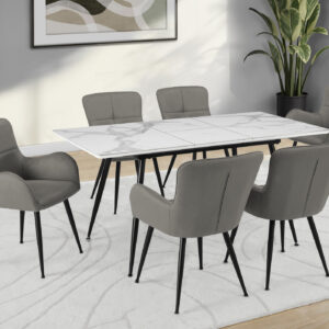 White stone butterfly dining table
