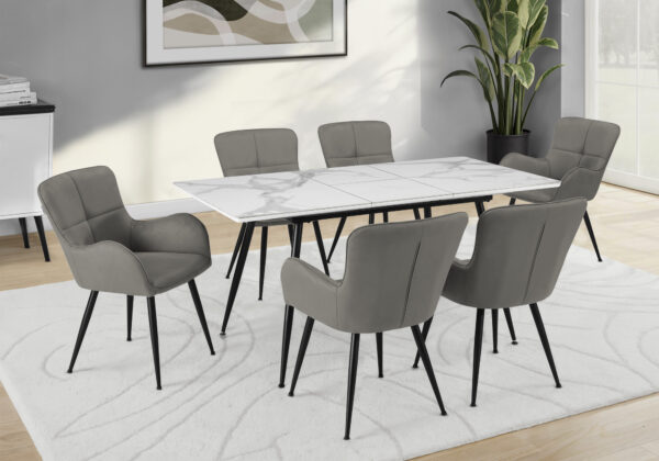 White stone butterfly dining table