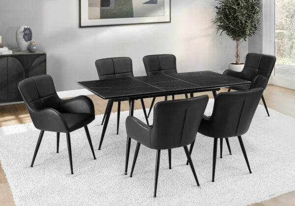 Grey stone butterfly dining table