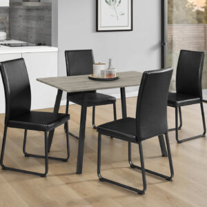 Grey black metal dining table