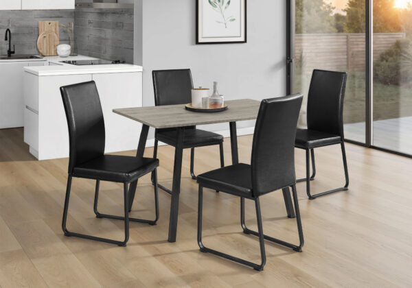 Grey black metal dining table
