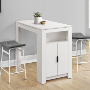 Dining Table, 48" Rectangular, Counter Height, Kitchen, Small, Storage, White Laminate, Contemporary, Modern