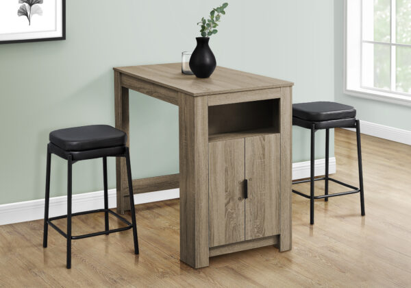 Dining Table, 48″ Rectangular, Counter Height, Kitchen, Small, Storage, Brown Laminate, Contemporary, Modern