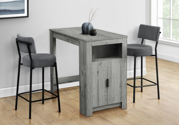 Dining Table, 48″ Rectangular, Counter Height, Kitchen, Small, Storage, Grey Laminate, Contemporary, Modern