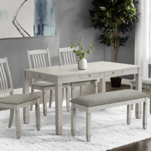 Antique grey veneer dining table