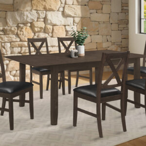 Espresso veneer extension dining table