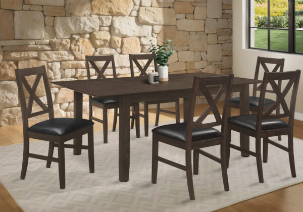 Espresso veneer extension dining table