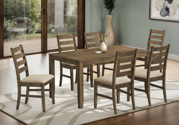 Antique brown veneer dining table
